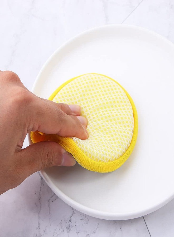 Kopida 10 Pcs Durable Scrub Scouring Sponge Microfiber Scouring Scrubber Round Dish Washing Sponge Scrubber for Cleaning Dishes Pots, Random Color - Image 5
